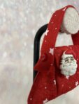 Tasje vilt rood met kerstman, zijkant
